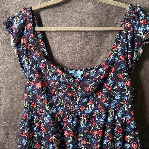 Draper James RSVP Smocked Midi Dress Navy Floral Print Women’s XL - Picture 5 of 9
